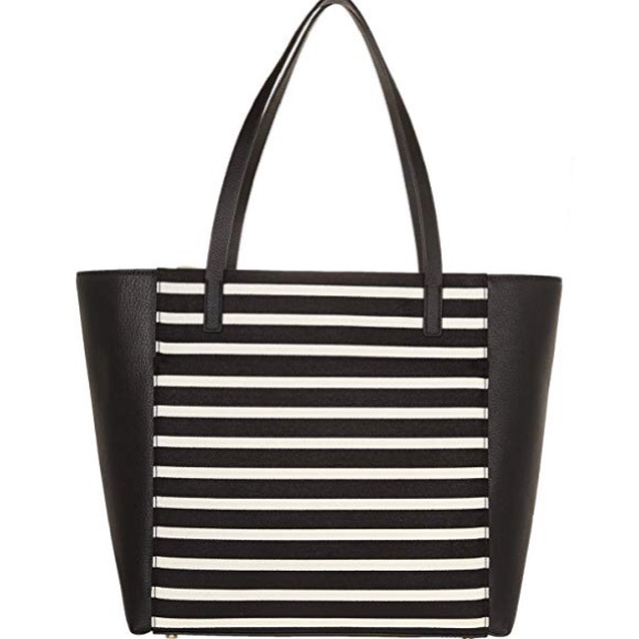 Kate spade olive drive stripe Savannah black tote - Picture 2 of 6